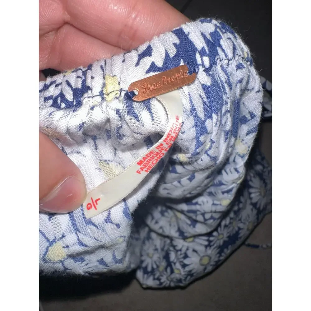 Free People Daisy Print Peplum Cami Top | Blue Floral | Size L